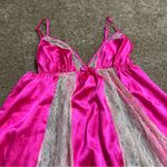 Victoria's Secret  Hot Pink Satin Lace Babydoll Lingerie Cami Chemise Top Size S Photo 1