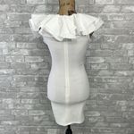 HYFVE  White Ribbed Ruffle Bodycon Dress Photo 3