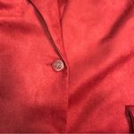 Isaac Mizrahi  Vibrant Red Faux Suede Blazer Photo 4