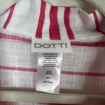 NWT Dotti 100% Cotton Pink & White Striped Longline Button Down Blouse Top Sz Lg Photo 9