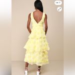 Lulus Exceptional Entrance Yellow Sleeveless Tiered Rosette Midi Dress Size XL Photo 1