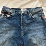 Free People  Rocky Mountain straight Jean medium wash with patches size 28 NWT Photo 6