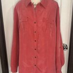 Roz & Ali Coral Button-Up Shirt Photo 1