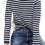 Madewell  Zipper Neckline Striped Wool /Cotton Pullover Sweater ~ Women's Size XS Photo 0