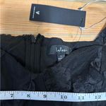 Notable Elegance Black Mesh Floral Applique Bustier Midi Dress Size L Photo 5