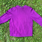 J. McLaughlin Purple Wool Sweater Crew Neck Long Sleeve Knit Top Photo 0