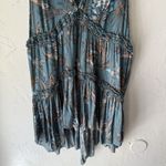 Free People Top Womens Small Blue Floral Boho Sleeveless Ruffle Tiered Summer Photo 2