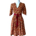 Anthropologie  Small Retro Dress Boho Fall Cotton 50s style Edme & Esyllte Art Photo 1