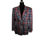 Norm Thompson Vintage Portland Oregon Rainbow Plaid Wool Blazer Women's Size 10 Black Photo 1