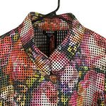W By Worth Colorful Floral Netted Button Front Jacket Women Sz 12 Photo 1