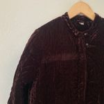 Free People  Velvet Quilted Jacket Coat Womens Size XS Chocolate Brown Rust Photo 4