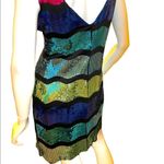 Frederick's of Hollywood Frederick’s of Hollywood Bright Color Block Sequin Tank Slip Mini Dress L Neon Photo 1
