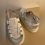 Dr. Martens women’s white leather white leather platform sandals size 12 wide Photo 8