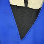 Armani Collezioni  Blue Sleeveless Black Accent Back-Zip Shift Dress Size 4 Photo 5