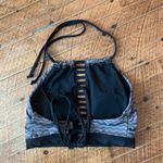 Athleta  high neck cutaway striped halter neck swim top Photo 3