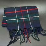 Vintage HARRODS Knights Bridge Blue Plaid 100% Lambswool Scarf Made in Scotland Photo 0
