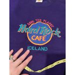 Hard Rock Cafe Vintage 90s Save The Planet Iceland Sweatshirt Purple USA! Large Photo 3