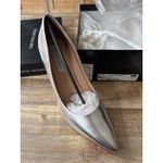 Saks 5th Avenue NWT Women's Saks Fifth Avenue Stiletto Pumps Silver Metallic Leather size 8 Photo 2