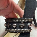 Avon Mark. Black Suede Jewel Encrusted High Heels Size 9 Photo 7
