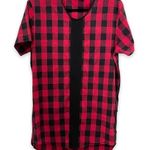 Black Red Plaid Zipper Tunic Top Size undefined Photo 0