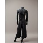 Madewell 100% Linen Black Button Front Wide Leg Jumpsuit Women's 2 Photo 4