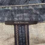 Elie Tahari Washed Blue Embellished Hook Closure Stand Collar Military Jacket L Photo 12