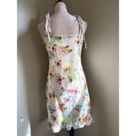 Y2K Butterfly Print Mini Dress Tie Shoulder Ruffle Hem fairy Party pink whimsi L Size L Photo 1