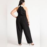 Eloquii  Faux Tie Collared Jumpsuit‎ Sleeveless Black White Tuxedo Size 20 New Photo 1