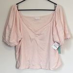 Abound NWT  Pink Cropped Puff Sleeve Top - Size: 3X Photo 0