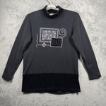 Bobbie Brooks Outfit S Vintage 90s Mock Neck Velour Patchwork Top Pants Set Goth Gray Photo 1