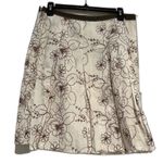 Lands End skirt white brown floral embroidered Photo 2
