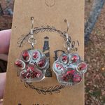 Handmade  Resin Purple Black Matte Sparkle Paw 925S Beautiful Beacons Earrings Photo 4