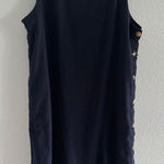 Cynthia Rowley Dress Womens Medium Blue Linen Seashell Resort Preppy Luxury Photo 0