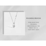 Boutique White Gold Filled Heart Lock Diamond Simulate Pendant Necklace NEW Photo 9