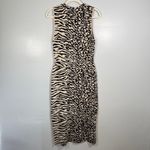 Proenza Schouler White Label Sleeveless Knit Zebra Leopard Midi Dress Womens M Black Size M Photo 4