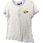 Brave Soul  Asos White Striped Retro Embroidered Short Sleeve Shirt Medium Photo 2