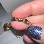 Vintage Gold Plated Filagree Heart Charm with Crystals Photo 6