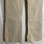 Theory Cream color Boot Cut Lamb Leather Pants Size 4 capsule light academia Photo 3