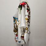 Body Central  Y2K White Multi Paisley Satin On Shoulder Blouse Size Small Photo 1