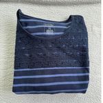 Hasting & Smith  Tunic Top Striped Crochet Yolk Blue Tonal Cotton Blend Size 1X Photo 5