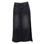 Snacks Mother 27‎ The Fun Dip Slice Denim Maxi Skirt Late Night Lick Faded Black Size 4 Photo 2