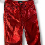 The Kooples Skinny Jeans Size 26 Red Metallic Photo 0