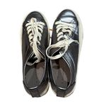  ALL SAINTS Metallic Pewter Silver Milla Leather Platform Sneakers Size Photo 3