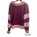 Free People ✨ Pembrook Sz Medium Sweater in Moody Pink Combo Striped Cotton✨ Photo 8