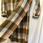 Anthropologie  Pilcro Size‎ Medium Plaid Side-Slit Maxi Tunic Duster Button Down Photo 2