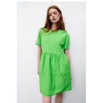 ZARA NWT GREEN PLEATED BABY DOLL STYLE BLOGGERS FAV MINI DRESS SMALL Photo 2