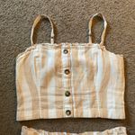 Hollister Two Piece Tank Top and Skirt Set, White and Gold Stripe, Size M Photo 6