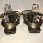 ZARA  Women’s Satin Olive Green Self-Fastener Ankle Strap Slide Sandals Photo 4