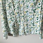 Seasalt Shirt Womens Sz 4 Button Up Larissa Organic Cotton Floral Roll Tab Green Photo 3