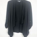Chaus Y2K Liquid Knit Open Front Blouse Womens M Office Career Business Dressy Black Size M Photo 0